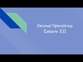 Decimal Operations: Adding and Subtracting