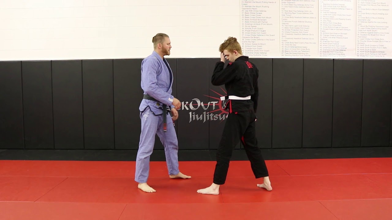 Knife defense (underhand straight arm block with resistence)