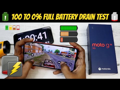 Moto g35 5G 100% to 0% Full Battery Drain Test | Moto g35 battery life 🤯