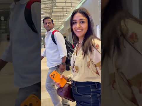 Mrunal Thakur papped arriving in hyd