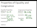 Exploring Properties of Equality and Congruence in Geometry