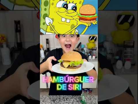 APRENDA FAZER O HAMBURGUER DE SIRI DO BOB ESPONJA! 🍔😱🧽#chef #food #shorts