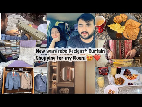 Room k lye New Wardrobe Design 😍❤️ Curtain shopping Done 😍✅