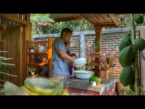 Hidup di Desa, mengolah pepaya mentah jadi makanan yang enak | Abon pepaya