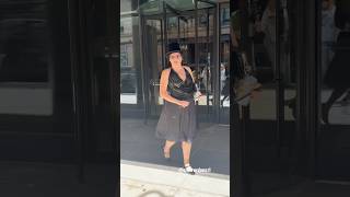 Megan Stalter was friendly and funny with photographers after a TVinterview in New York this morning