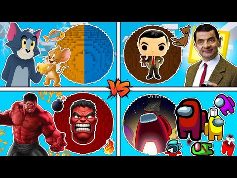 فلم ماين كرافت : كوكب توم وجيري ضد هالك الاحمر ضد امونج اس ضد مستر بين !!؟ 🔥😱