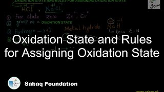 Oxidation State and Rules for Assigning Oxidation State
