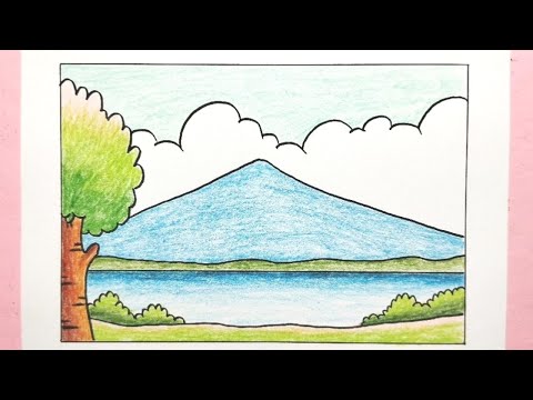 Cara menggambar pemandangan untuk pemula - How to draw scenery for beginners