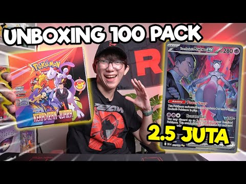 DIBAJAK TIM ROCKET!! UNBOXING 100 PACK KEHADIRAN JUARA!! - Pokemon TCG Indonesia