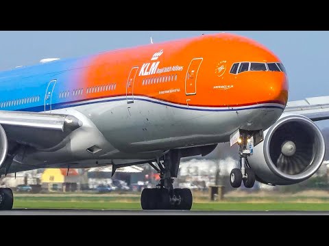 60 MINUTES PURE AVIATION - Orange BOEING 777, Airbus A380, B747 ... (4K)