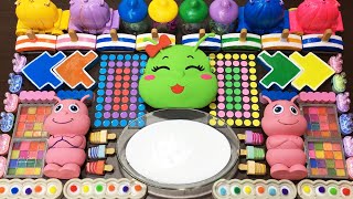 COLORFUL Slime !!! Mixing random thing into GLOSSY Slime I Satisfying Huong Slime