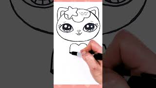 How to Draw a Mermaid Cat #drawsocute #howtodraw #gabbysdollhouse