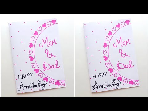 How To Make Anniversary Card / happy anniversary card making / diy easy anniversary card for parents