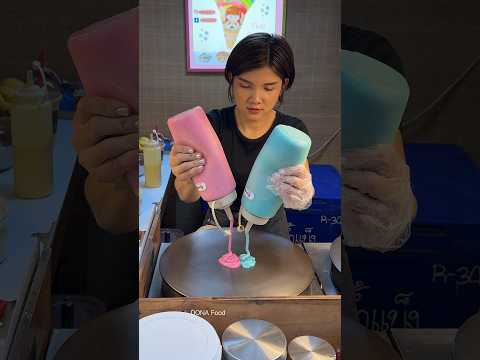 Unique Dessert! Rainbow Crepes of Bangkok Night Market