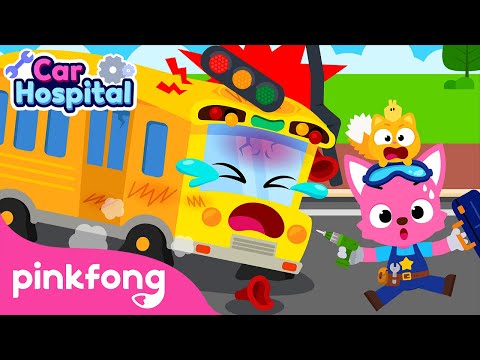 The Yellow Bus Is Broken! | Car Hospital | Fun Car Songs | Pinkfong Official