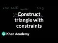 Constructing Triangles with Constraints