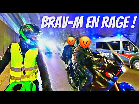 BRAV-M vs MOTARD😡!! IL N'ETAIT PAS PRÊT POUR ÇA ! (manif moto)