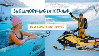 Snowmobiling in Iceland to a secret HOT SPRING ❄️🛷