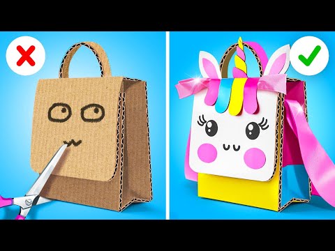 PARENTING HACKS AND GADGETS 📦 Cardboard Crafts with Unicorns for Parents by 123GO