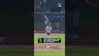 SAVE THAT BALL! Kade Anderson has his first MLB strikeout! 💪 #kadeanderson #mariners #mlb