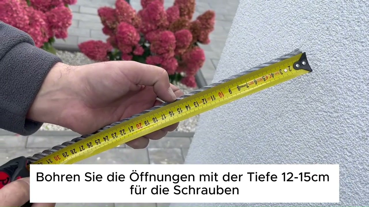 Kassettenmarkise Wandmontage an die Dämmung