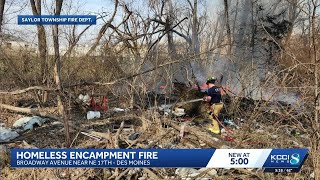 Fire erupts in homeless encampment in Saylor Township