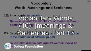 Vocabulary Words (10)- [meanings   &   Sentences] Part 13