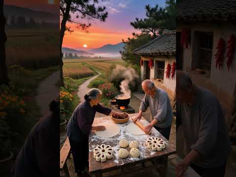 Grandma & Grandpa Make Chinese Pastries Together | Village Kitchen Magic #scenery #dinnertime #meal