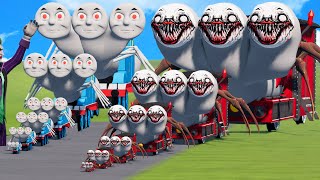 Big & Small СURSED Triple Head: Choo-Choo Charles vs Thomas the Tank Engine vs Joker | BeamNG.Drive