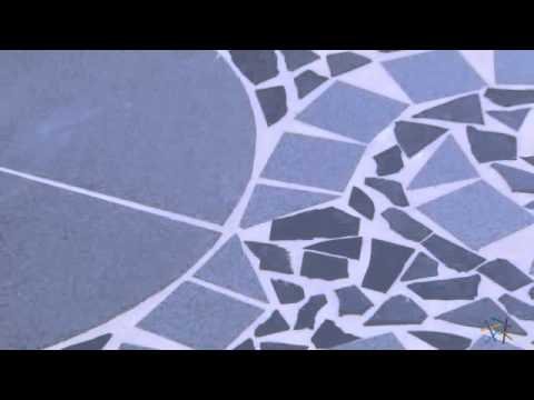Palazetto Vesuvio 42" Round Mosaic Patio Dining Set -...
