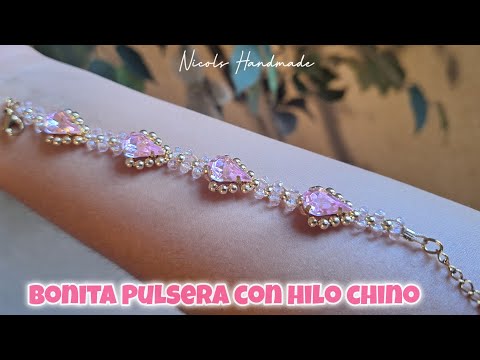 Aprende a Realizar esta Bonita pulsera con hilo chino ✨️🎀 muy facil