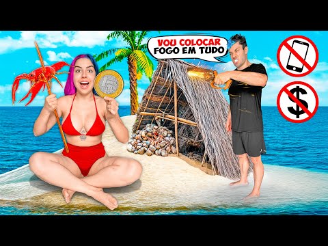 SOBREVIVENDO 24 HORAS  com 1 REAL na PRAIA!