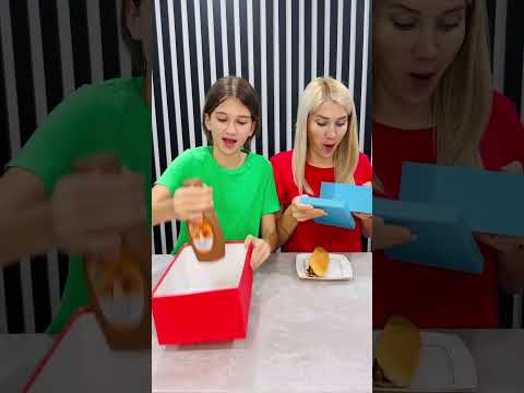 Hot Dog with🐟😳 Burger with Tabasco 🌶️🍔🤪 #shorts #challenge #mysteryboxchallenge #funny #hotdog