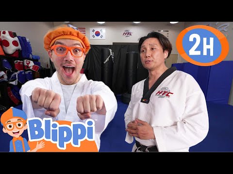 Blippi Masters a Front Kick in Taekwondo! | Educational Kids Videos | Fun Compilations