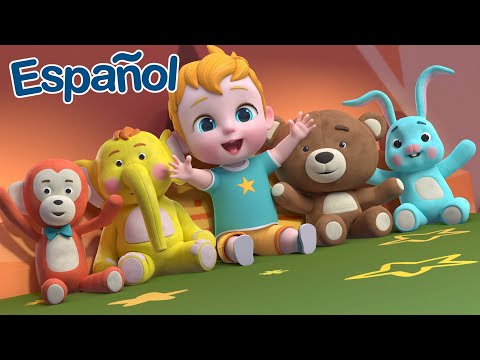 Cinco animales saltando sobre la cama| Español | Canciones Para Niños | NuNu Tv Canciones Infantiles