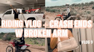 GIRLS CRASH DIRTBIKES *clutch broke off...broken arm* - vlog 9