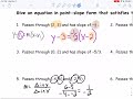 Understanding Point-Slope Form Concepts