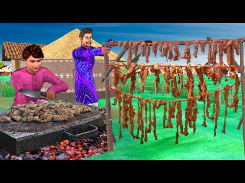 Mutton Dry Fry Recipe Village Style Cooking Mutton Roast Hindi Kahani Moral Stories New Comedy Video