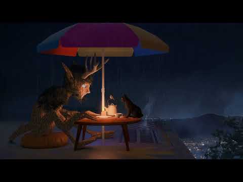 Tea Party On The Roof In The Rain | A Faun, a Cat and a Bird | ASMR Ambience