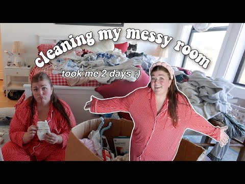 cleaning my MESSY room *this took me 2 days*