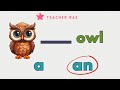 Articles and Vowel Usage