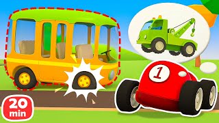 Who will save the day? The crane truck, the evacuator and the manipulator help cars and trucks.