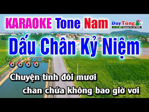 Karaoke || Dấu Chân Kỷ Niệm – Tone Nam || Nhạc Sống Duy Tùng
