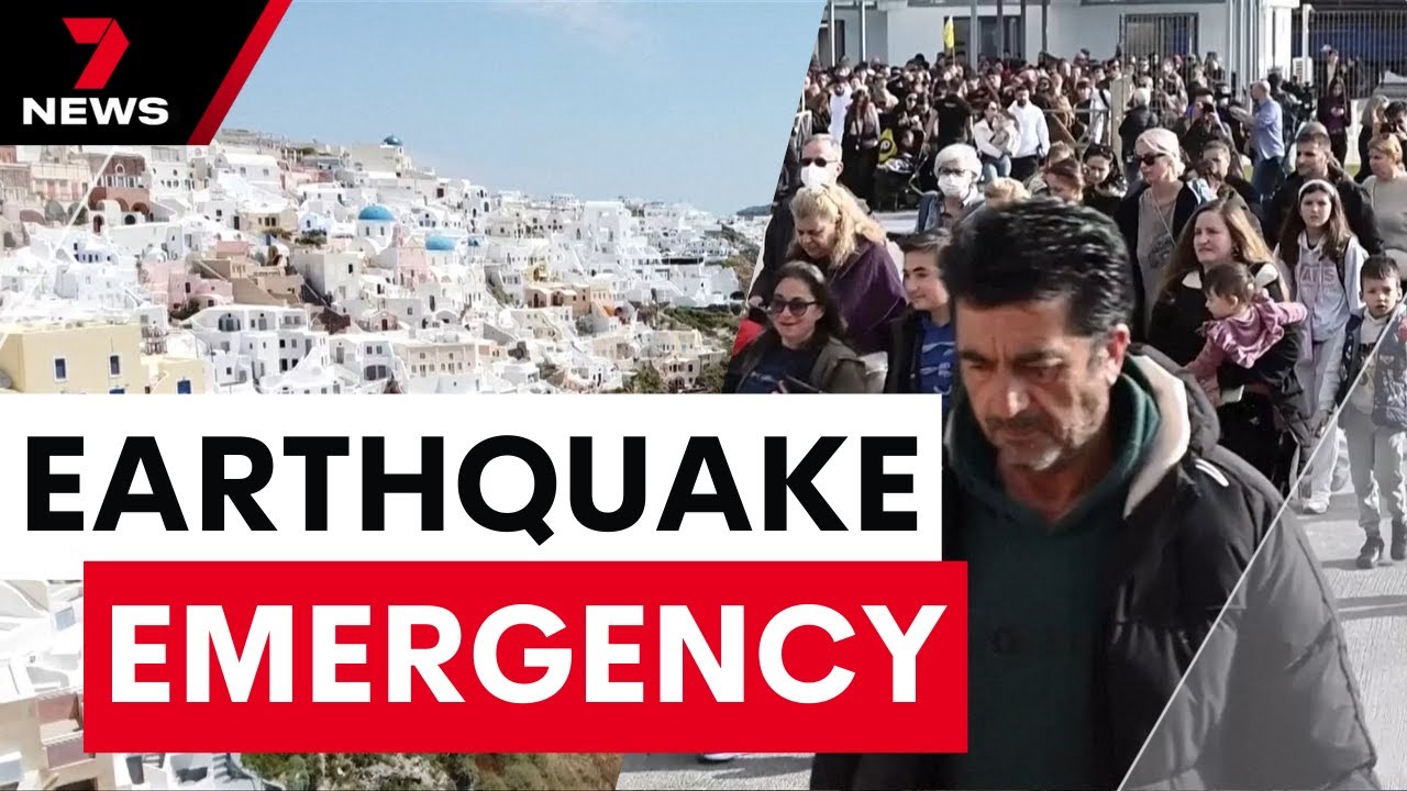 Australian holidaymakers have been caught up in an earthquake emergency on Santorini | 7NEWS