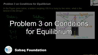 Problem 3 on Conditions for Equilibrium