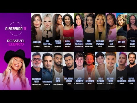 VAZOU AGORA! LISTA OFICIAL DA FAZENDA 17, 20 PEÕES! ANAMARA, CAMILA LOURES, RAFAEL CARDOSO, MELODY