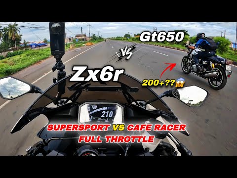 Insane race between Zx6r & Gt650