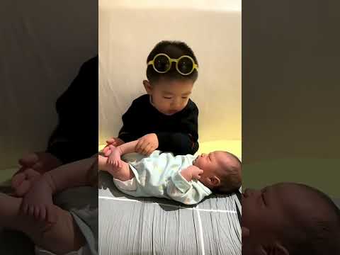 My brother met my younger brother for the first time.