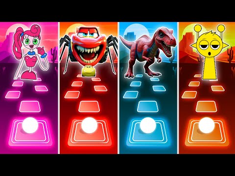 Mommy Long Legs 🆚 Lightning McQueen 🆚 Spiderman CoffIn Dance 🆚 Spider Dinosaur - Tiles Hop