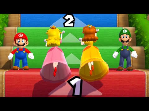 Mario Party 9 Step it Up - Mario Vs Luigi Vs Peach Vs Daisy (Master Difficulty)